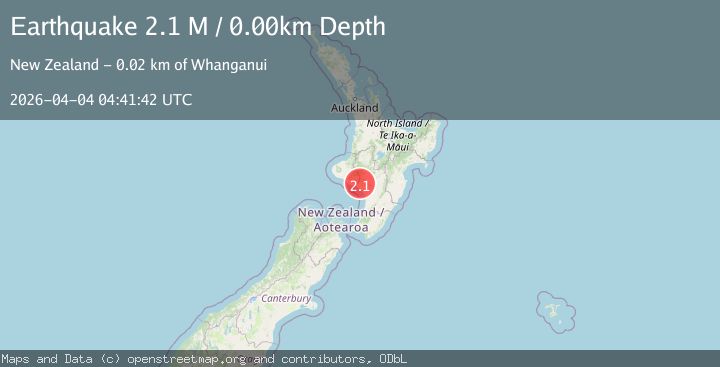 Map of Whanganui District, New Zealand