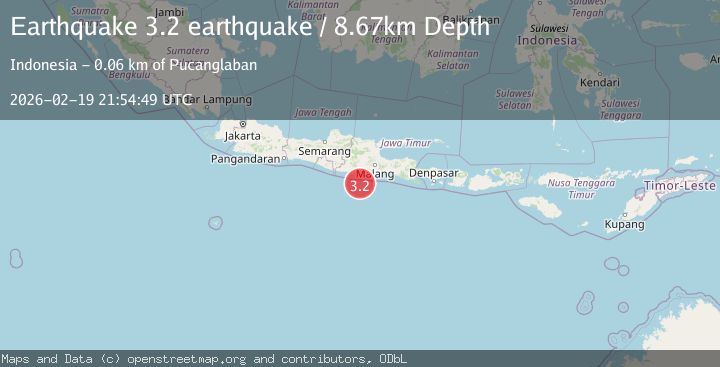 Map of Java, Indonesia