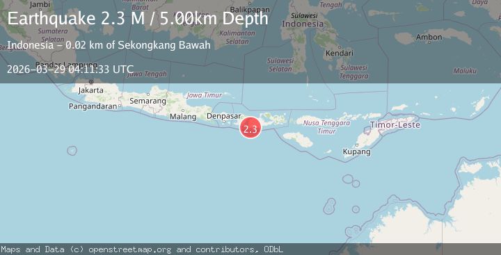 Map of Sumbawa region, Indonesia