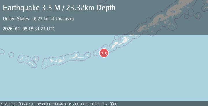 Map of Fox Islands, Aleutian Islands, Alaska