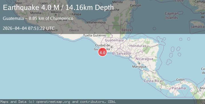 Map of offshore Guatemala