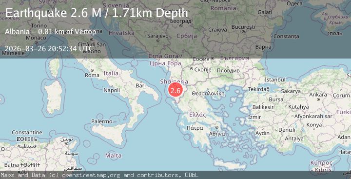 Map of Greece-Albania border region