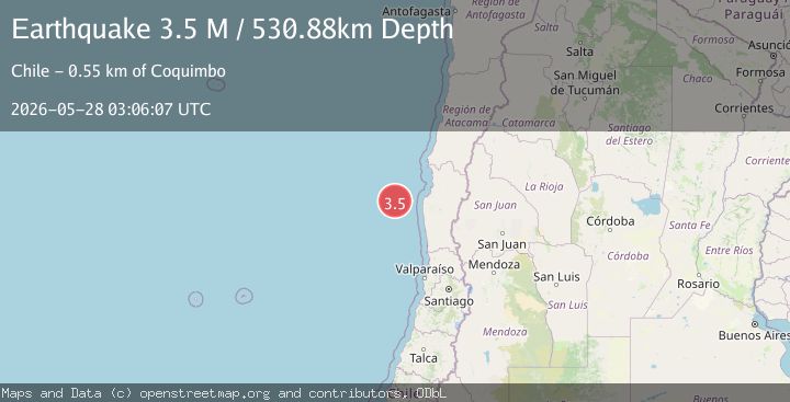 Map of off the coast of Coquimbo, Chile