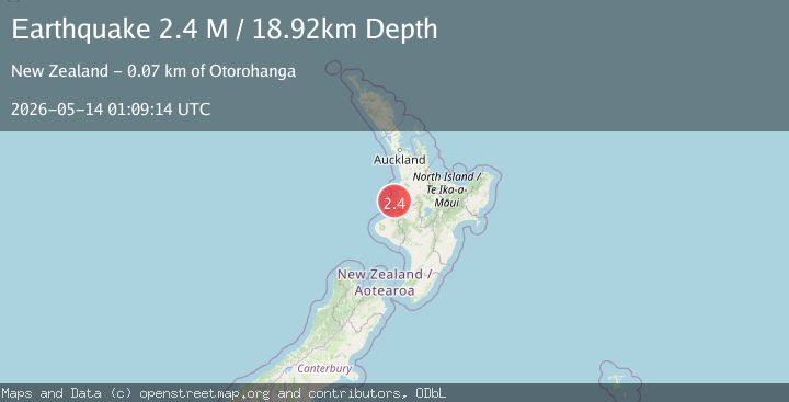 Map of North Island of New Zealand