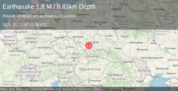 Map of Poland-Czech Republic-Slovakia Border Region
