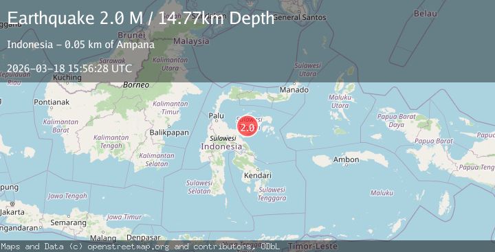 Map of Sulawesi, Indonesia