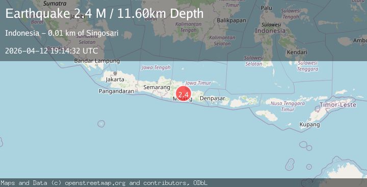 Map of Java, Indonesia