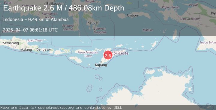 Map of Timor region, Indonesia