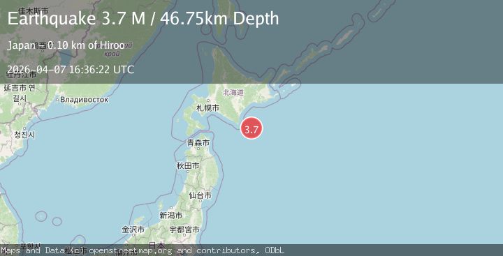 Map of Hokkaido, Japan region