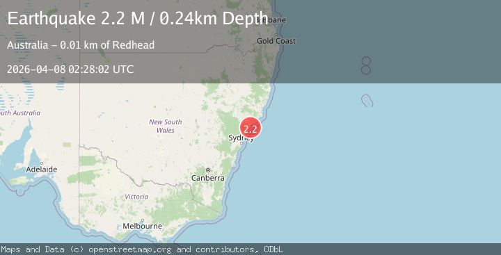 Map of near the southeast coast of Australia