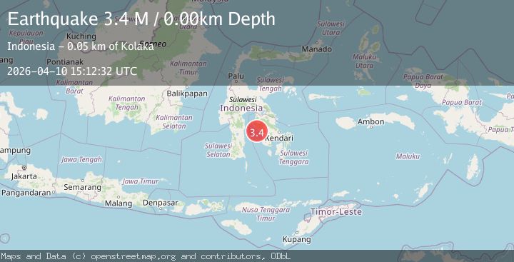 Map of Sulawesi, Indonesia