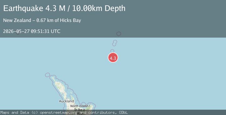 Map of south of the Kermadec Islands