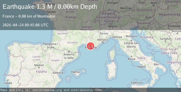 Map of near the south coast of France