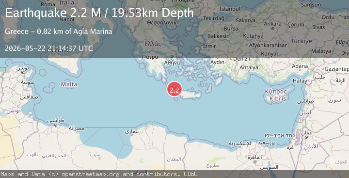 Map of Offshore Crete, Greece