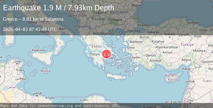 Map of Attica Region, Greece