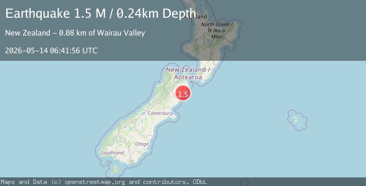 Map of Kaikoura District, New Zealand