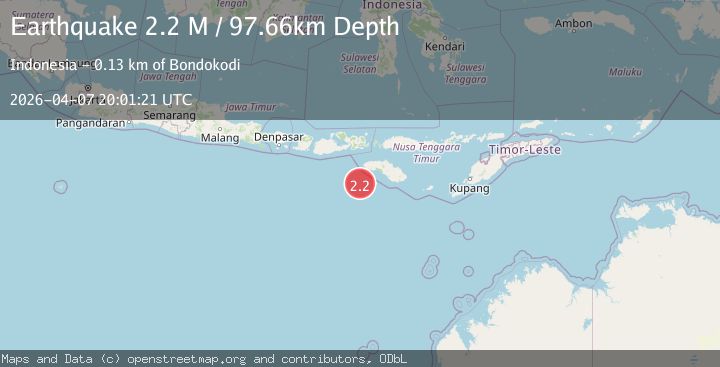 Map of south of Sumbawa, Indonesia