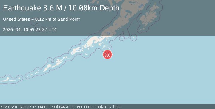 Map of south of Alaska