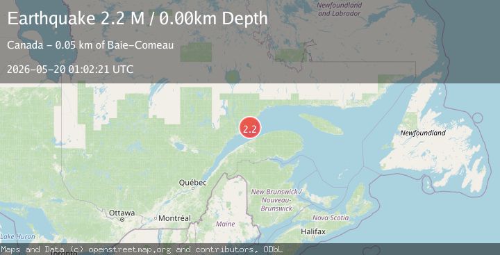 Map of southern Quebec, Canada