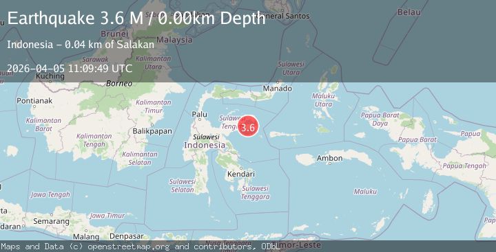 Map of Sulawesi, Indonesia