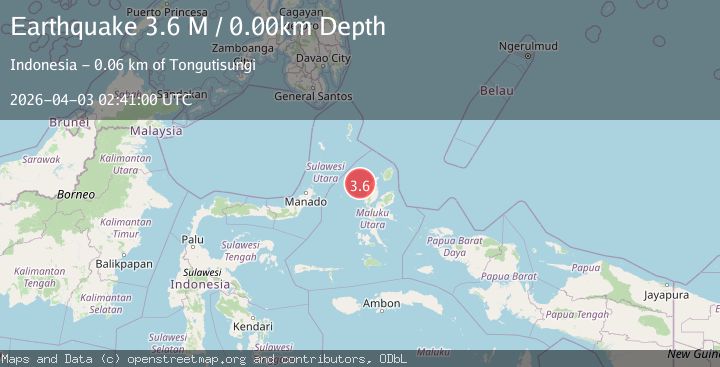 Map of Halmahera, Indonesia