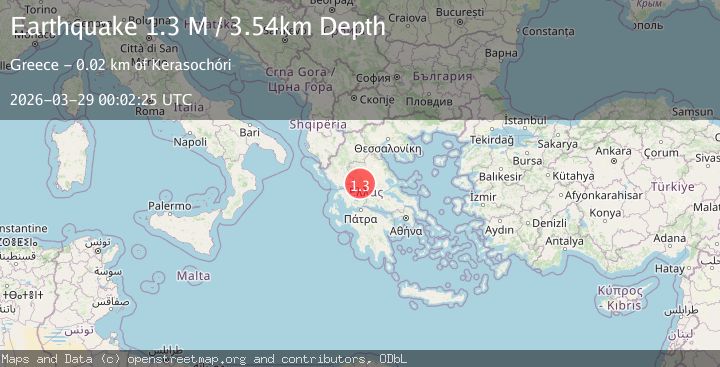 Map of Thessaly Region, Greece