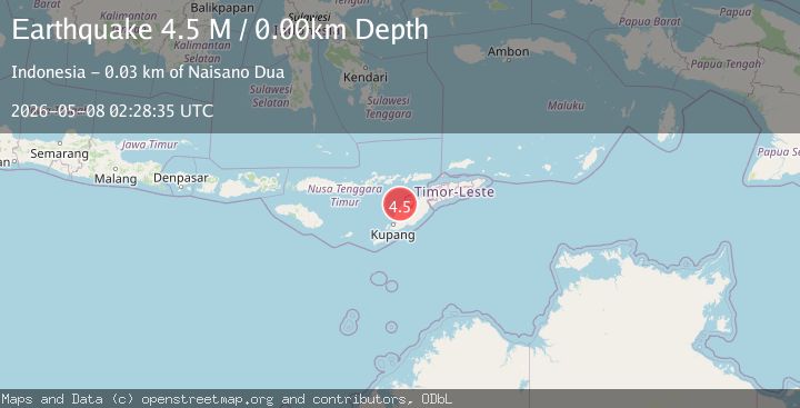Map of Timor region, Indonesia