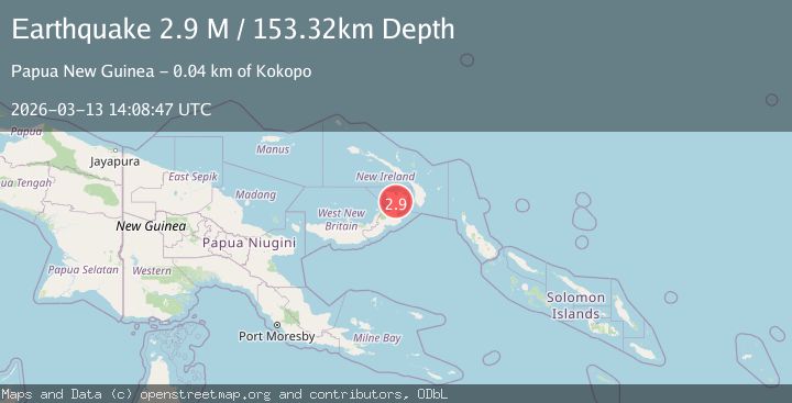Map of New Britain region, Papua New Guinea
