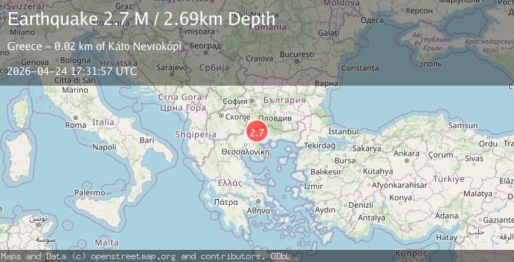 Map of Greece-Bulgaria border region