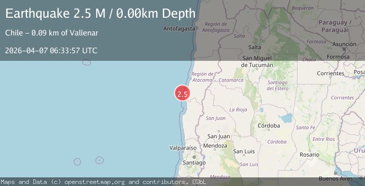Map of offshore Atacama, Chile