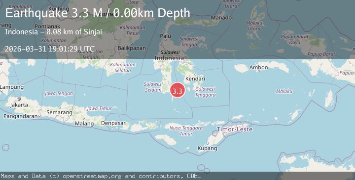 Map of Sulawesi, Indonesia