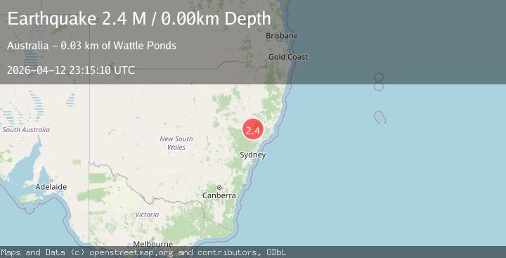 Map of near the southeast coast of Australia