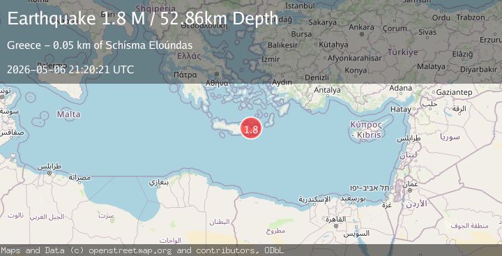 Map of Offshore Crete, Greece