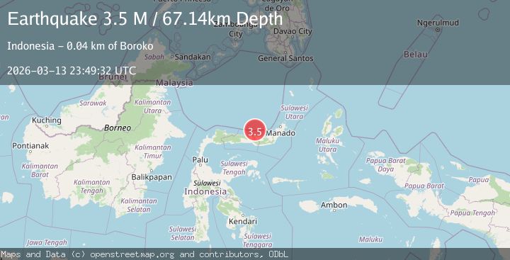 Map of Minahasa, Sulawesi, Indonesia