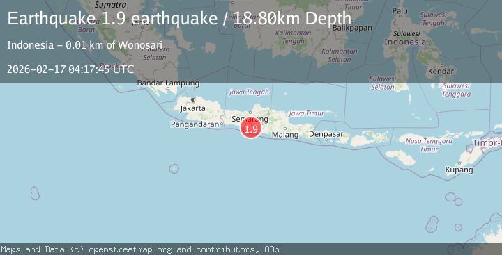 Map of Java, Indonesia