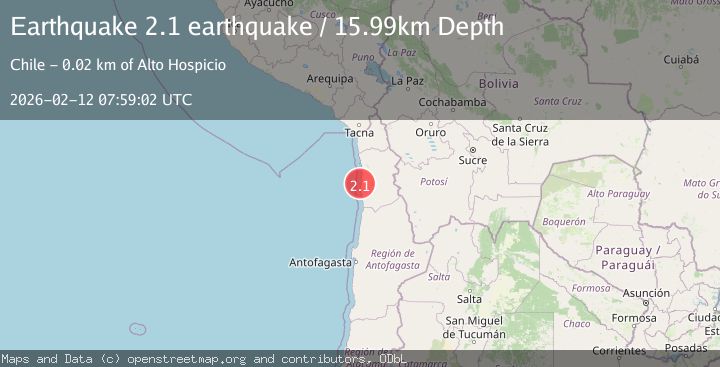 Map of near the coast of Tarapaca, Chile
