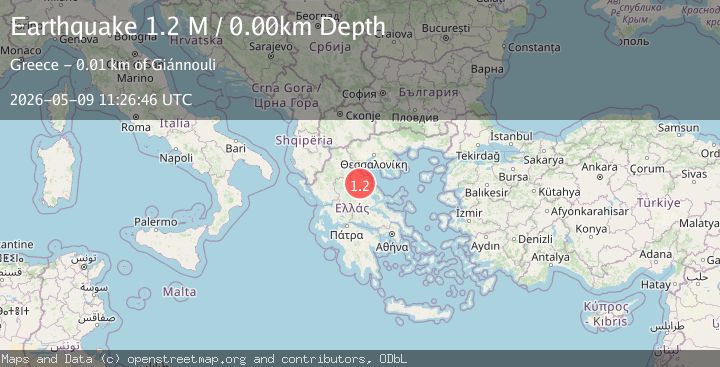 Map of Thessaly Region, Greece