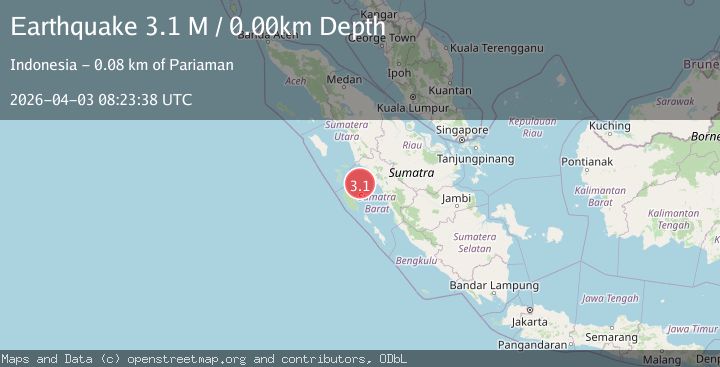 Map of southern Sumatra, Indonesia