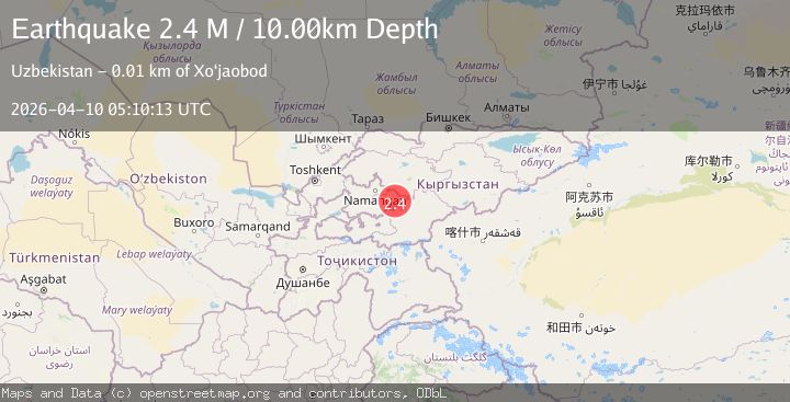 Map of eastern Uzbekistan