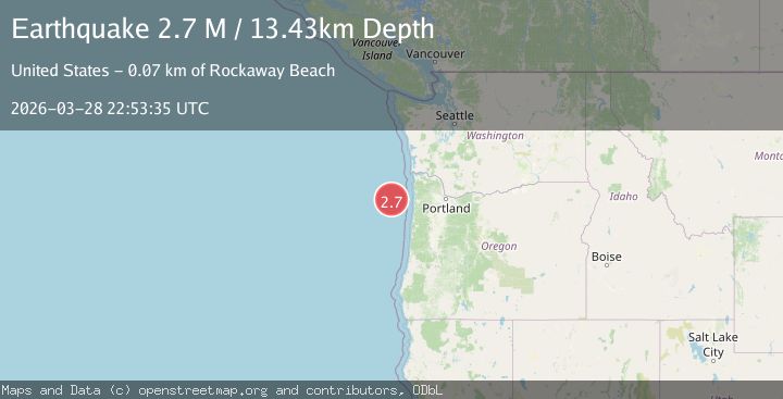 Map of offshore Oregon