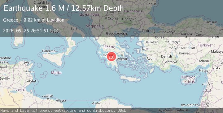 Map of Peloponnese Region, Greece