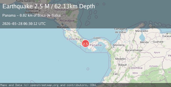Map of Panama-Costa Rica border region