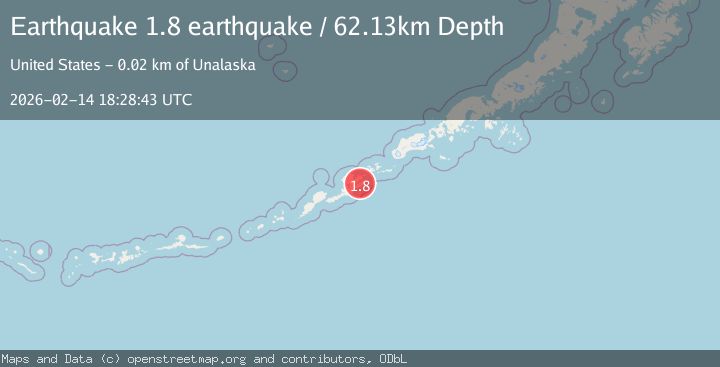 Map of Fox Islands, Aleutian Islands, Alaska
