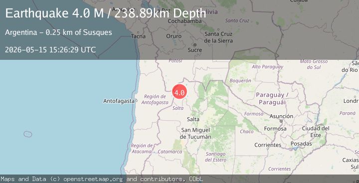 Map of Jujuy, Argentina