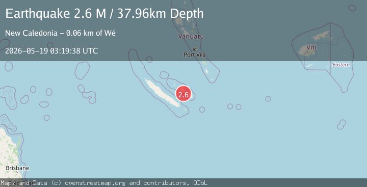 Map of Loyalty Islands, New Caledonia