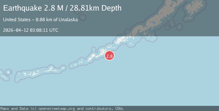 Map of Fox Islands, Aleutian Islands, Alaska
