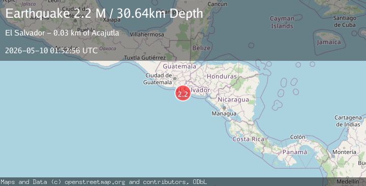 Map of offshore El Salvador