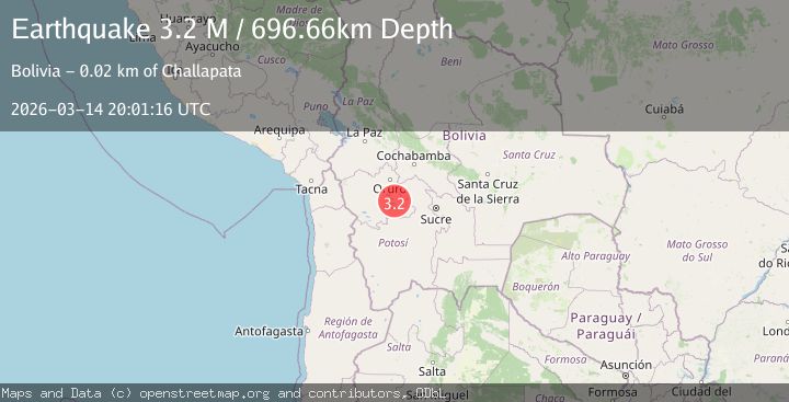 Map of Oruro, Bolivia