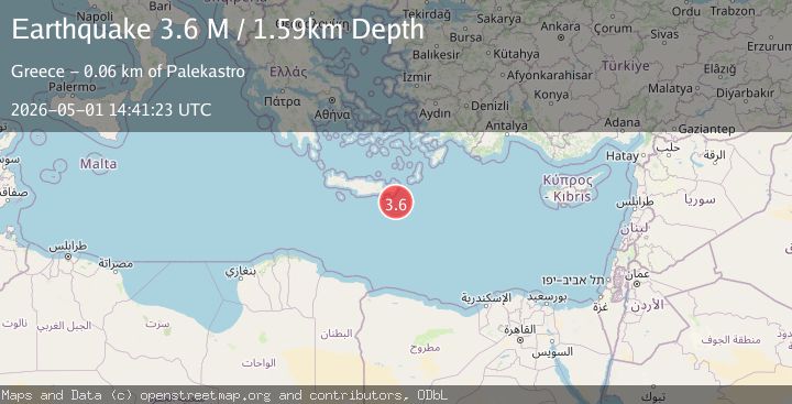 Map of Offshore Crete, Greece