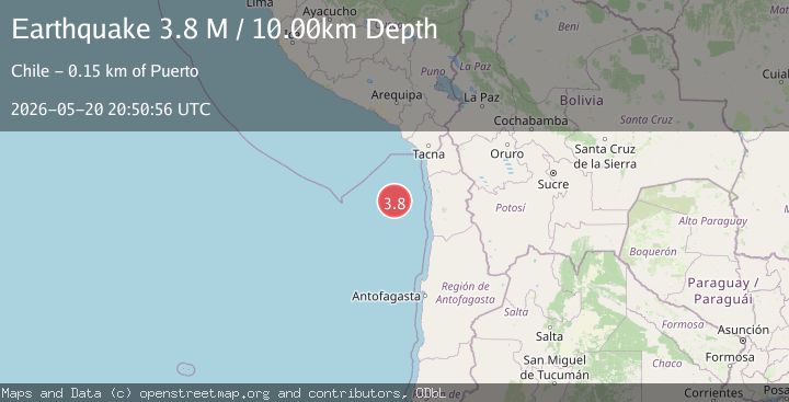 Map of off the coast of Tarapaca, Chile